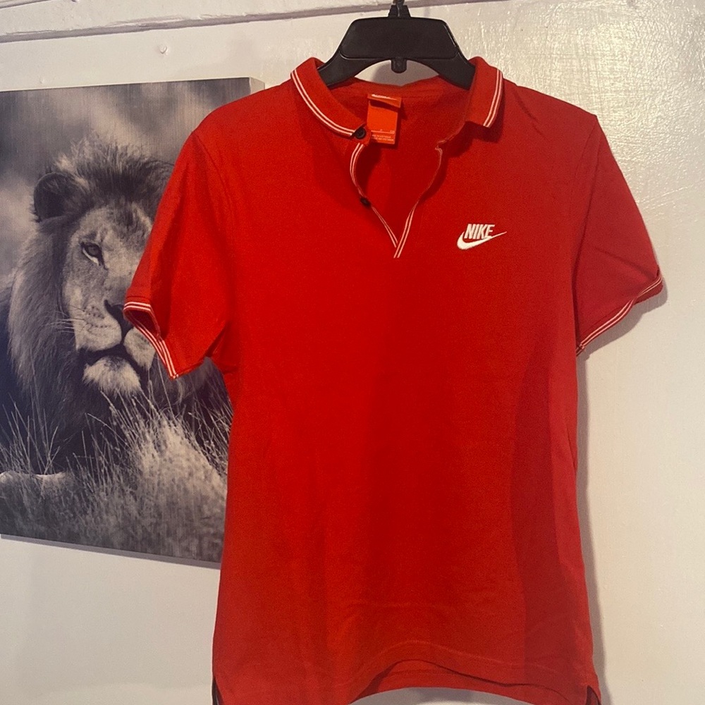 Nike red polo